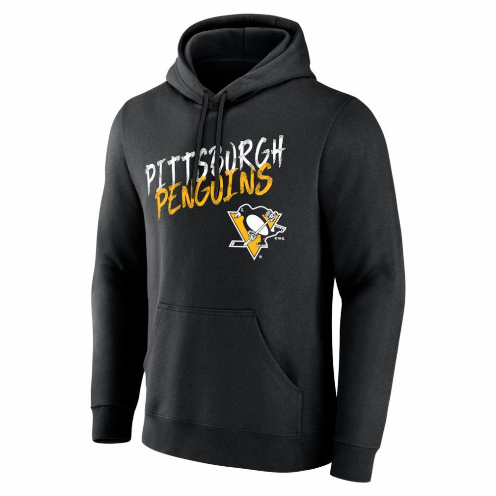 NHL Black Pittsburgh Penguins Hustle Personalized Name & Number Hoodie