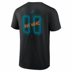 NHL Black San Jose Sharks Hustle Personalized Name & Number T-Shirt