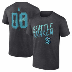 NHL Charcoal Seattle Kraken Hustle Personalized Name & Number T-Shirt