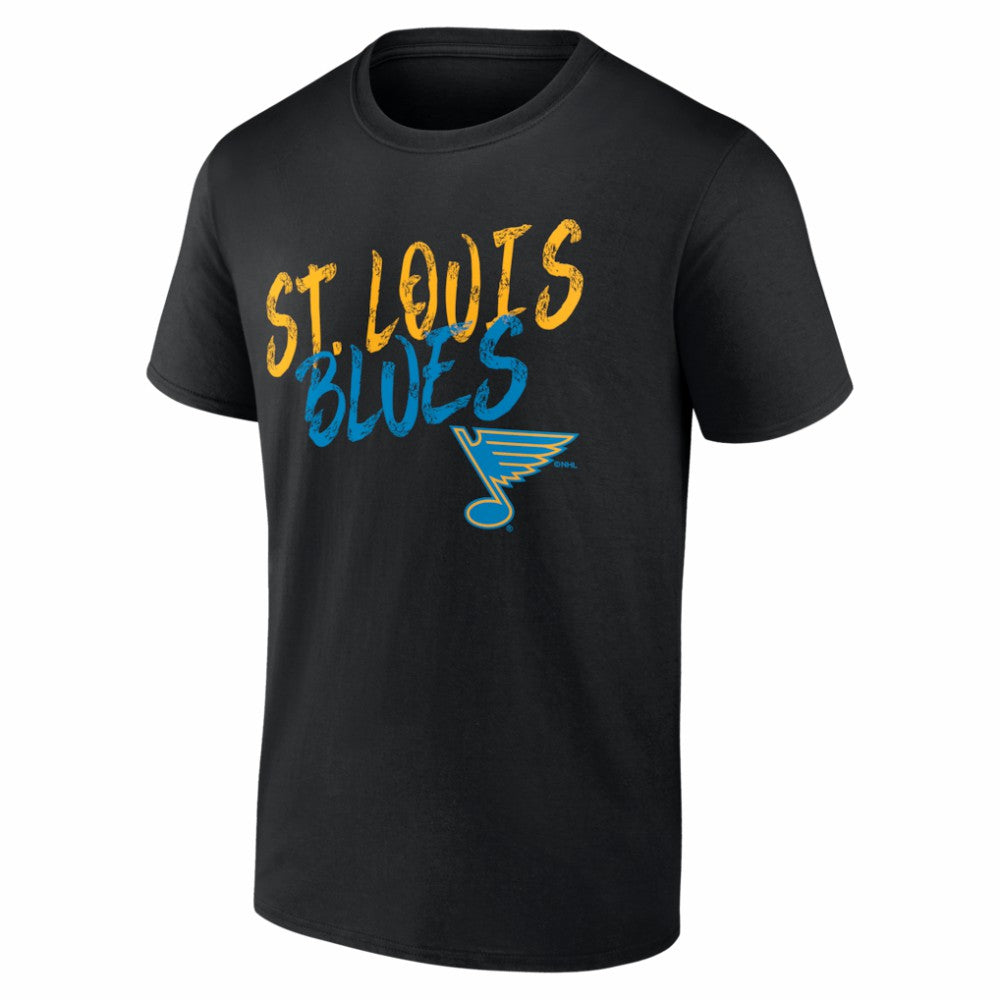 NHL Black St. Louis Blues Big & Tall Hustle Personalized Name & Number T-Shirt