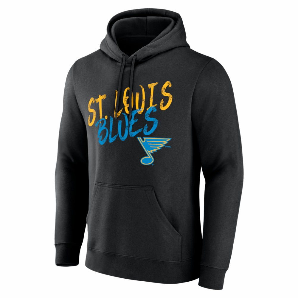 NHL Black St. Louis Blues Hustle Personalized Name & Number Hoodie