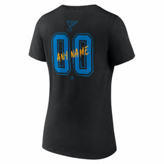 NHL Black St. Louis Blues Women's Hustle Personalized Name & Number V-Neck T-Shirt