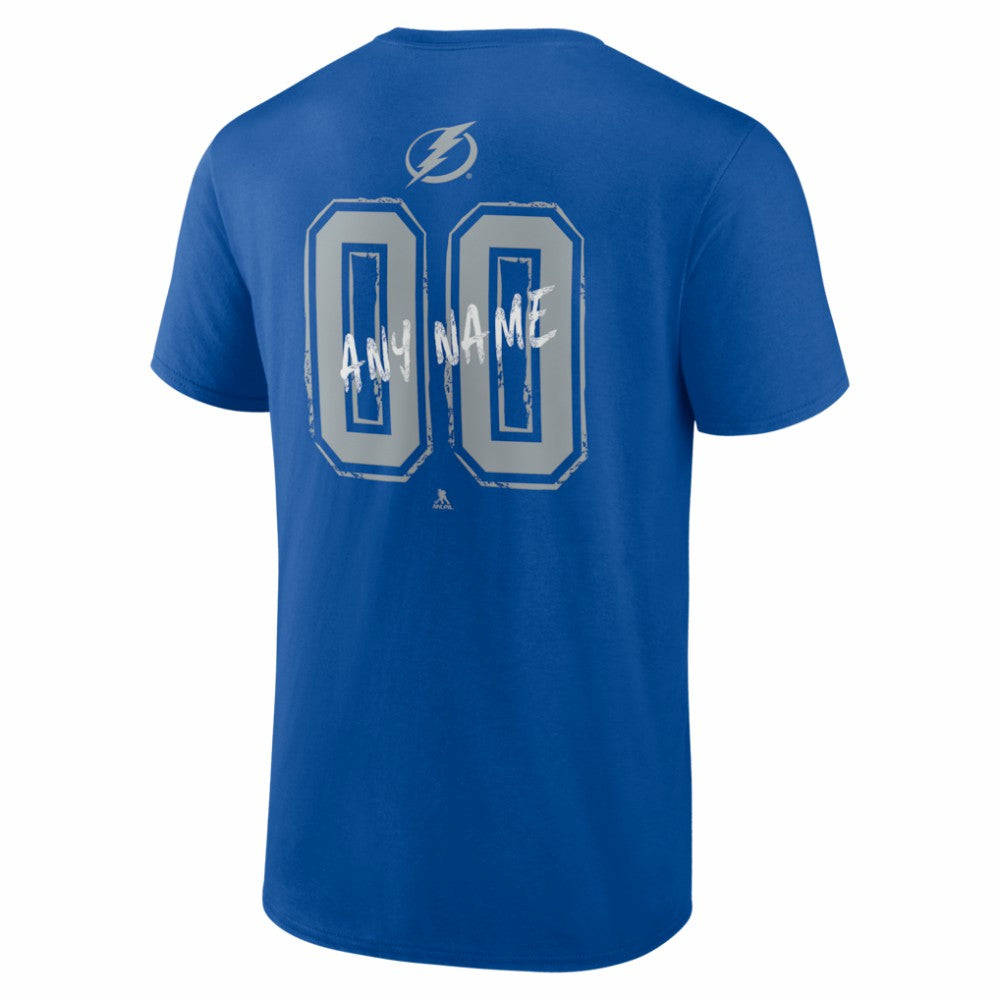 NHL Blue Tampa Bay Lightning Big & Tall Hustle Personalized Name & Number T-Shirt