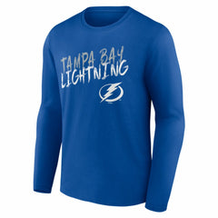 NHL Blue Tampa Bay Lightning Hustle Personalized Name & Number Long Sleeve T-Shirt