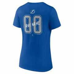 NHL Blue Tampa Bay Lightning Women's Hustle Personalized Name & Number V-Neck T-Shirt