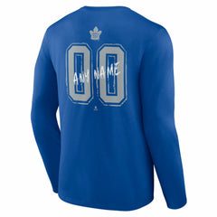 NHL Blue Toronto Maple Leafs Hustle Personalized Name & Number Long Sleeve T-Shirt