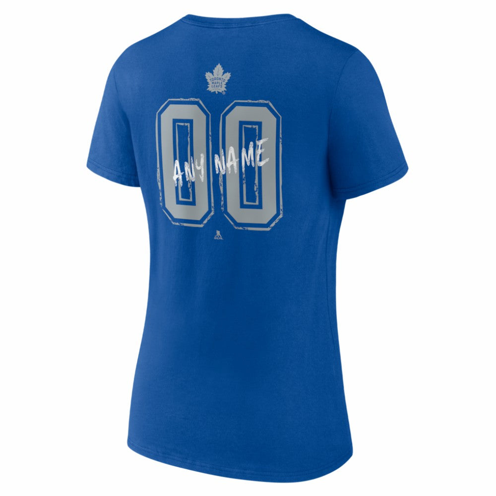 NHL Blue Toronto Maple Leafs Women's Hustle Personalized Name & Number V-Neck T-Shirt