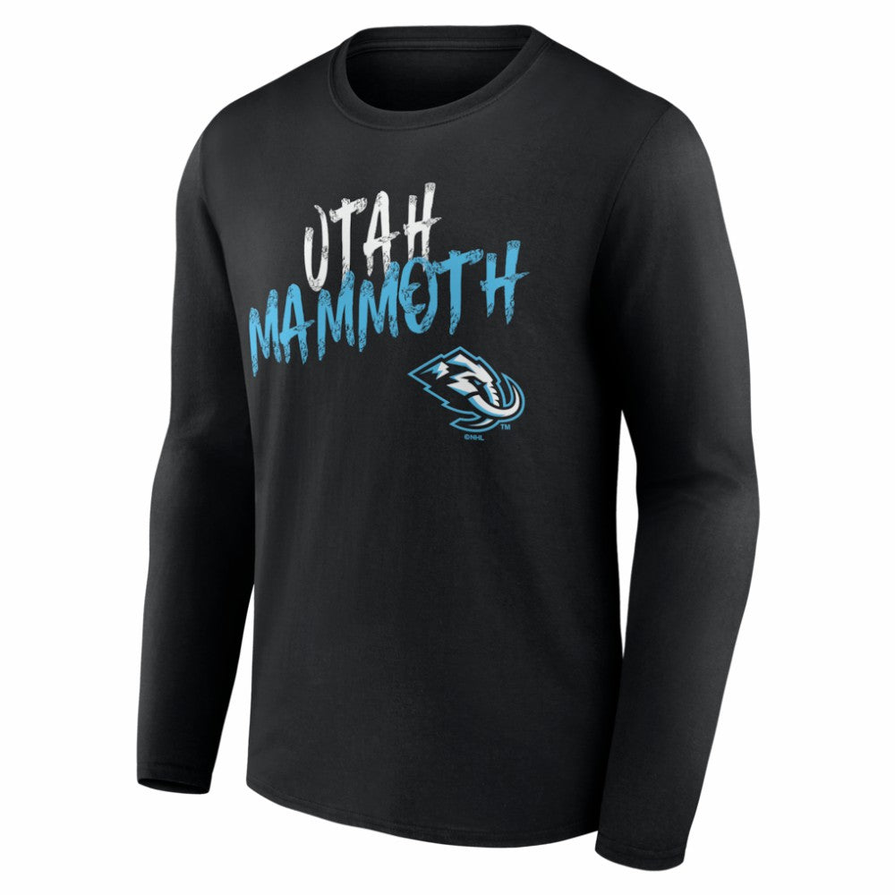 NHL Black Utah Mammoth Hustle Personalized Name & Number Long Sleeve T-Shirt