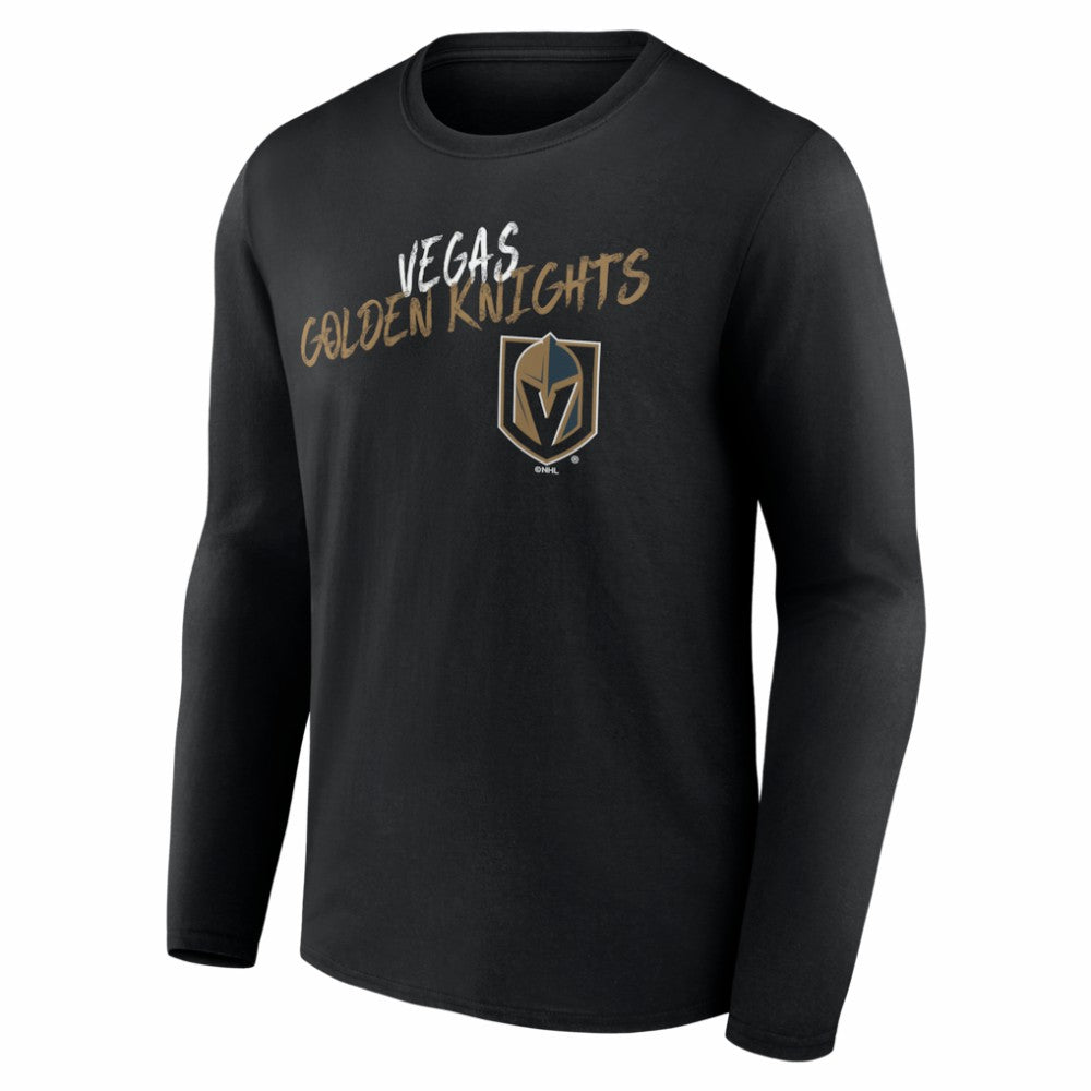 NHL Black Vegas Golden Knights Hustle Personalized Name & Number Long Sleeve T-Shirt