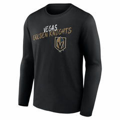 NHL Black Vegas Golden Knights Hustle Personalized Name & Number Long Sleeve T-Shirt