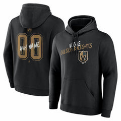 NHL Black Vegas Golden Knights Hustle Personalized Name & Number Hoodie