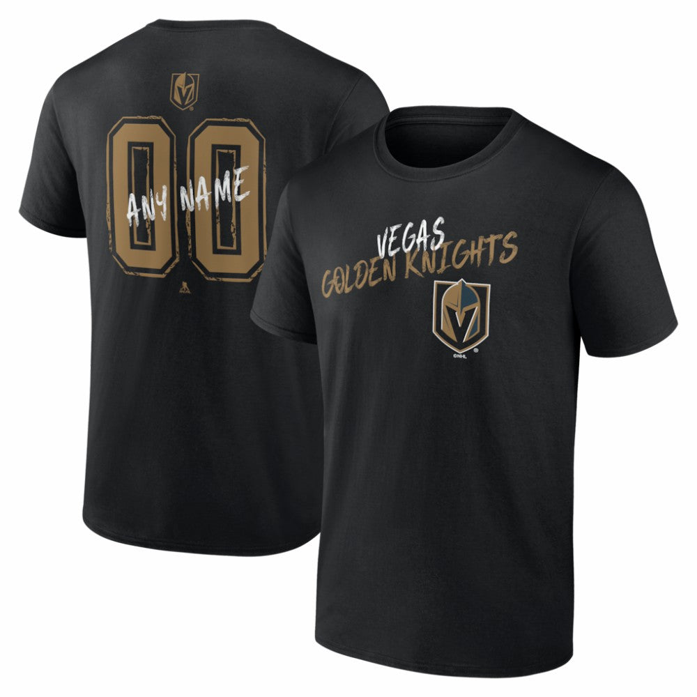 NHL Black Vegas Golden Knights Hustle Personalized Name & Number T-Shirt