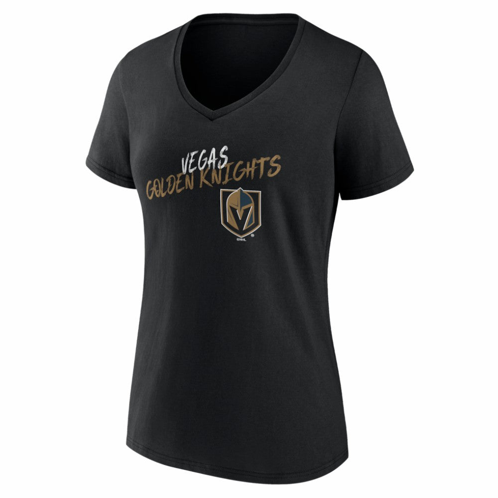 NHL Black Vegas Golden Knights Women's Hustle Personalized Name & Number V-Neck T-Shirt