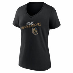 NHL Black Vegas Golden Knights Women's Hustle Personalized Name & Number V-Neck T-Shirt