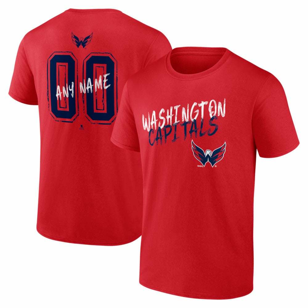 NHL Red Washington Capitals Hustle Personalized Name & Number T-Shirt