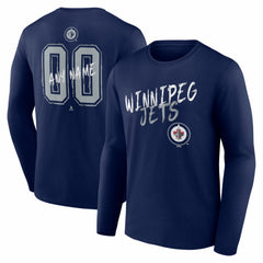 NHL Navy Winnipeg Jets Hustle Personalized Name & Number Long Sleeve T-Shirt
