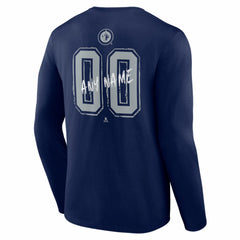 NHL Navy Winnipeg Jets Hustle Personalized Name & Number Long Sleeve T-Shirt