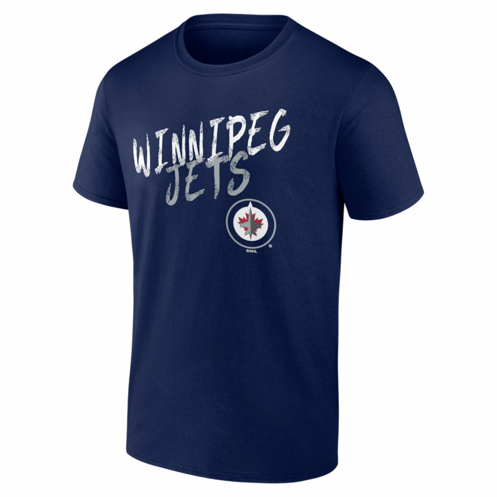 NHL Navy Winnipeg Jets Hustle Personalized Name & Number T-Shirt