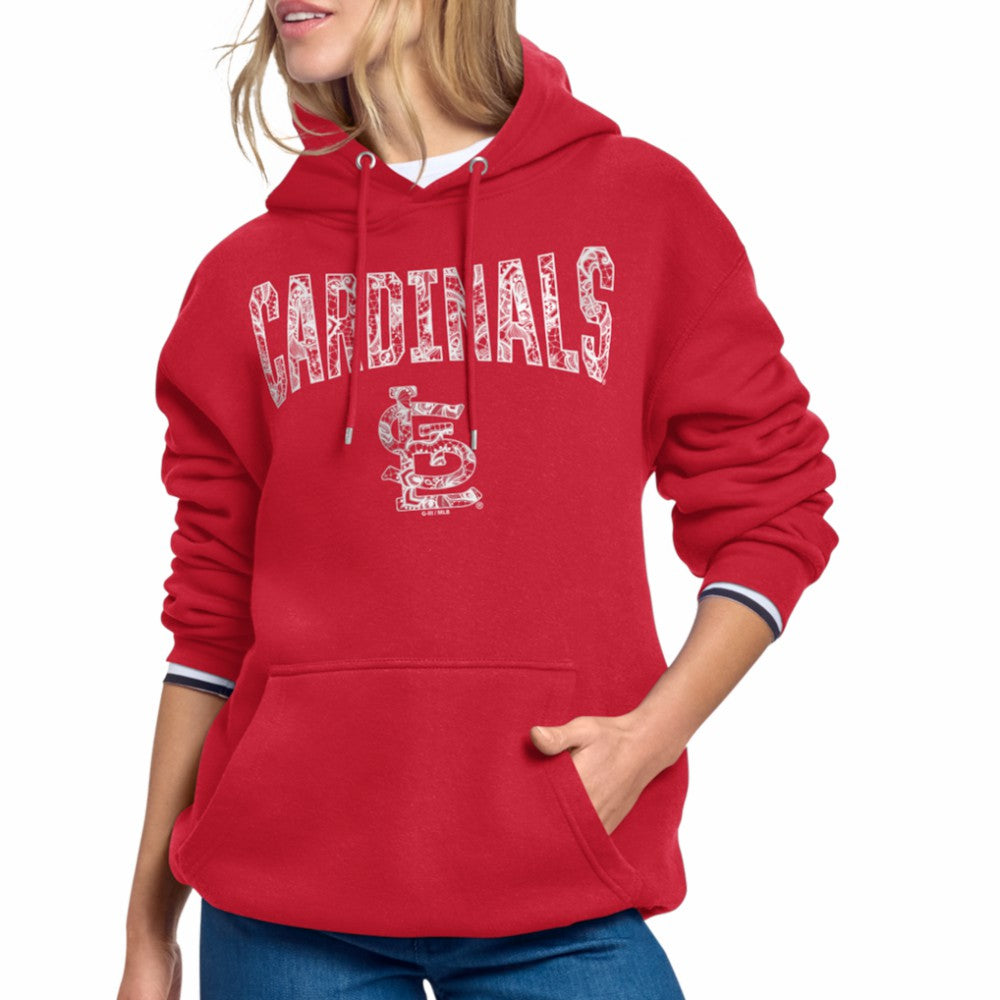 MLB St. Louis Cardinals Starter Women's Lace Team Lockup Fleece Hoodie