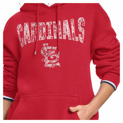 MLB St. Louis Cardinals Starter Women's Lace Team Lockup Fleece Hoodie