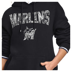 MLB Miami Marlins Starter Women's Lace Team Lockup Fleece Hoodie