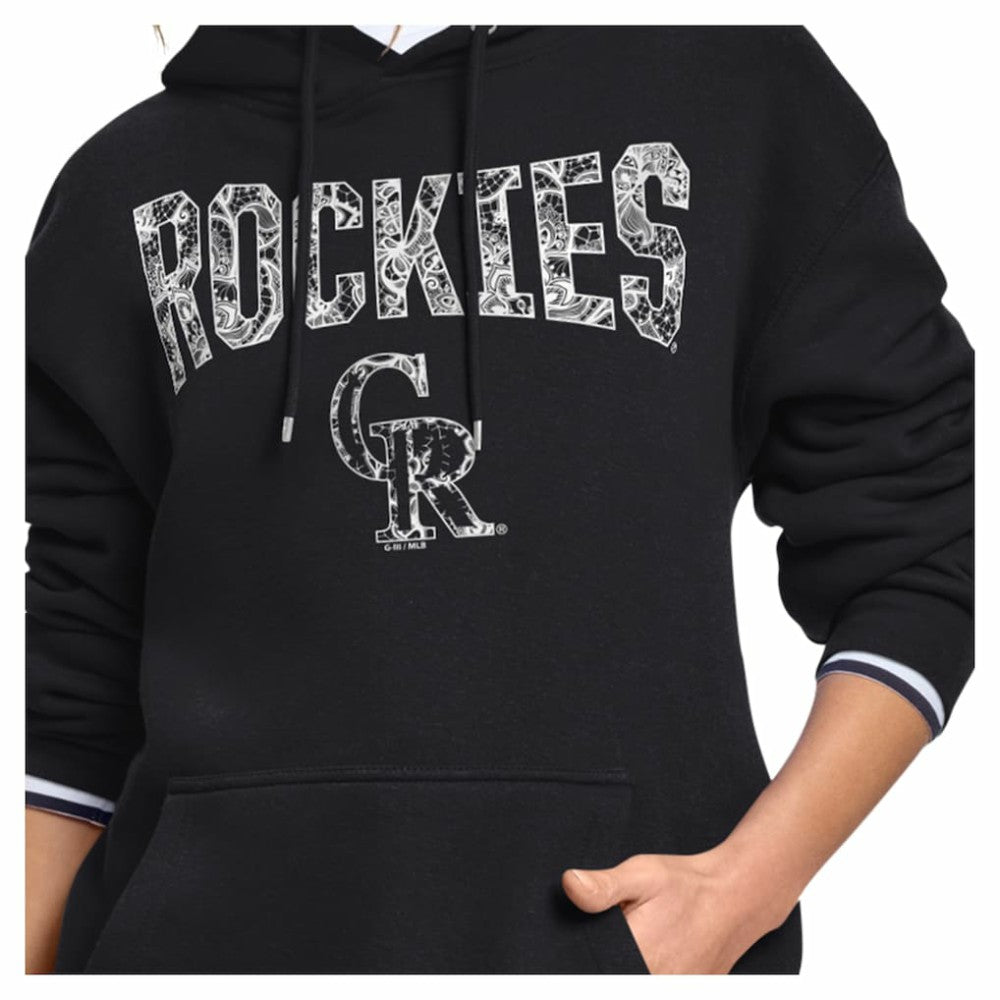 MLB Colorado Rockies Starter Women's Lace Team Lockup Fleece Hoodie