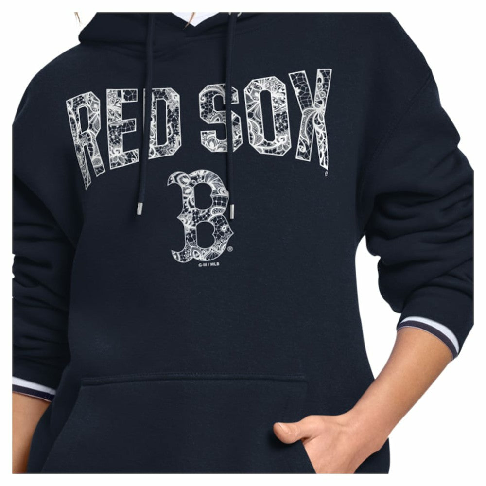 MLB Boston Red Sox Starter Women's Lace Team Lockup Fleece Hoodie