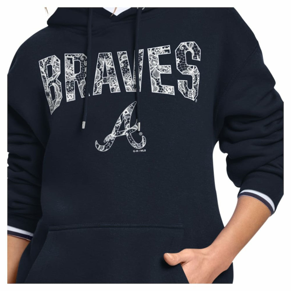 MLB Atlanta Braves Starter Women's Lace Team Lockup Fleece Hoodie