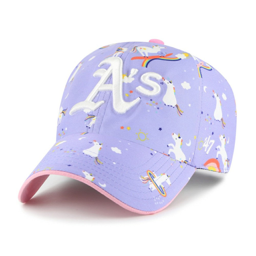 MLB Athletics '47 Girls Youth Unicorn Clean Up Adjustable Hat