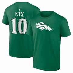 Bo Nix  St. Patrick's Day Icon Name & Number T-Shirt - Denver Broncos