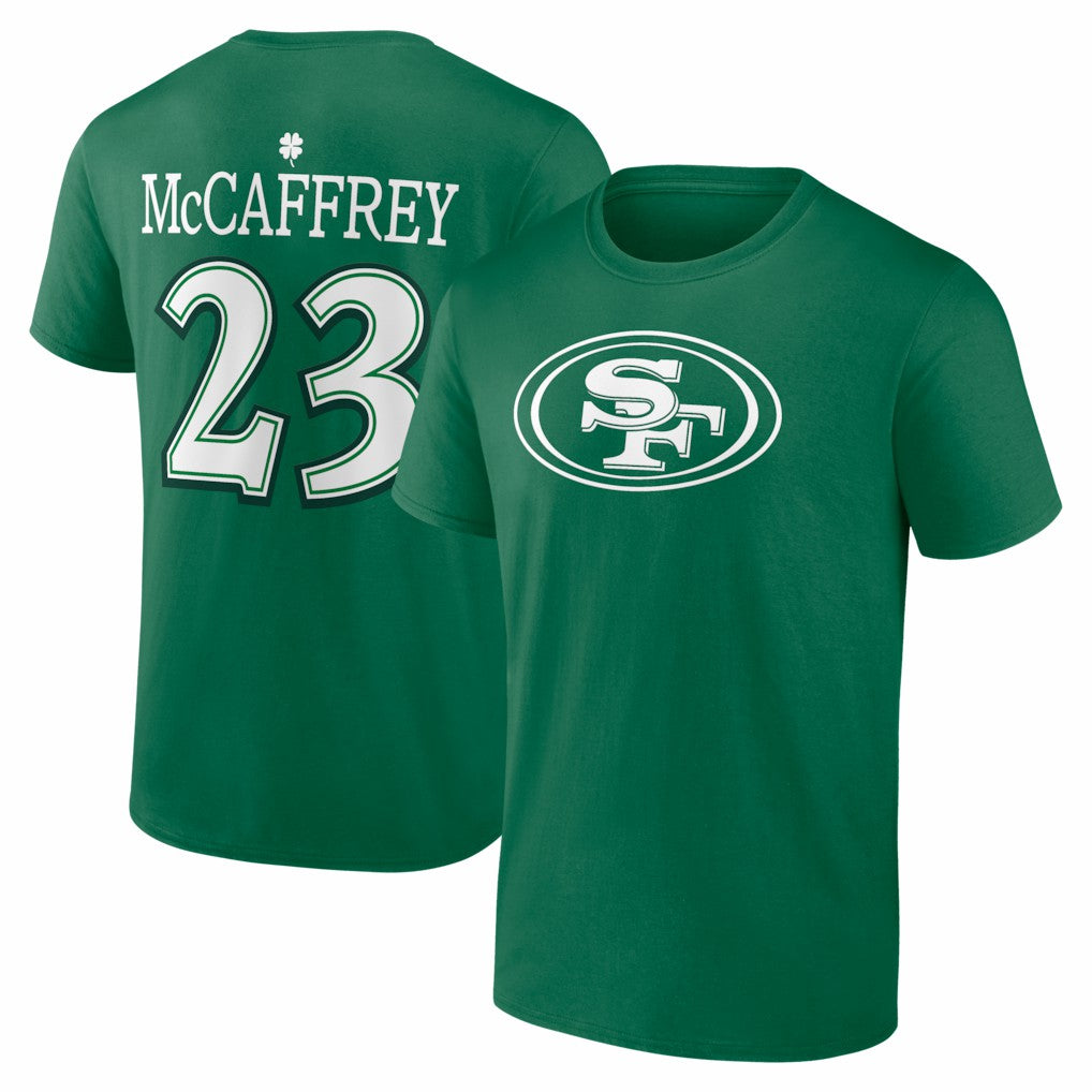 Christian McCaffrey  St. Patrick's Day Icon Name & Number T-Shirt - San Francisco 49ers