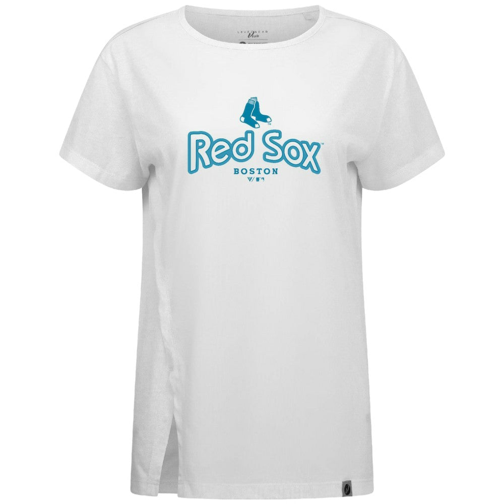 MLB Boston Red Sox Levelwear Women's Blue Haven Influx Cornerstone T-Shirt