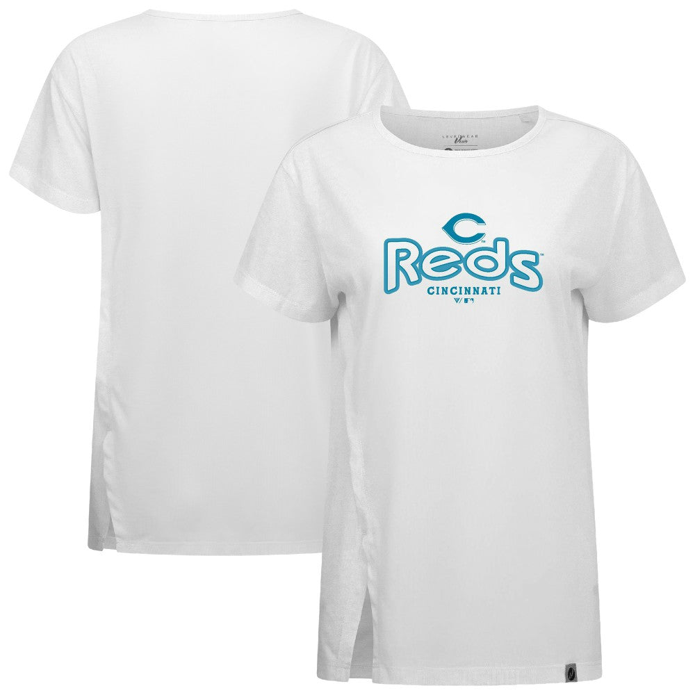 MLB Cincinnati Reds Levelwear Women's Blue Haven Influx Cornerstone T-Shirt