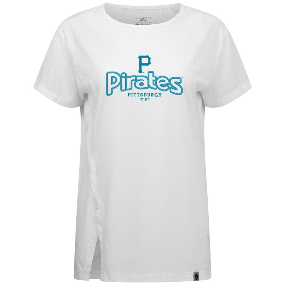 MLB Pittsburgh Pirates Levelwear Women's Blue Haven Influx Cornerstone T-Shirt