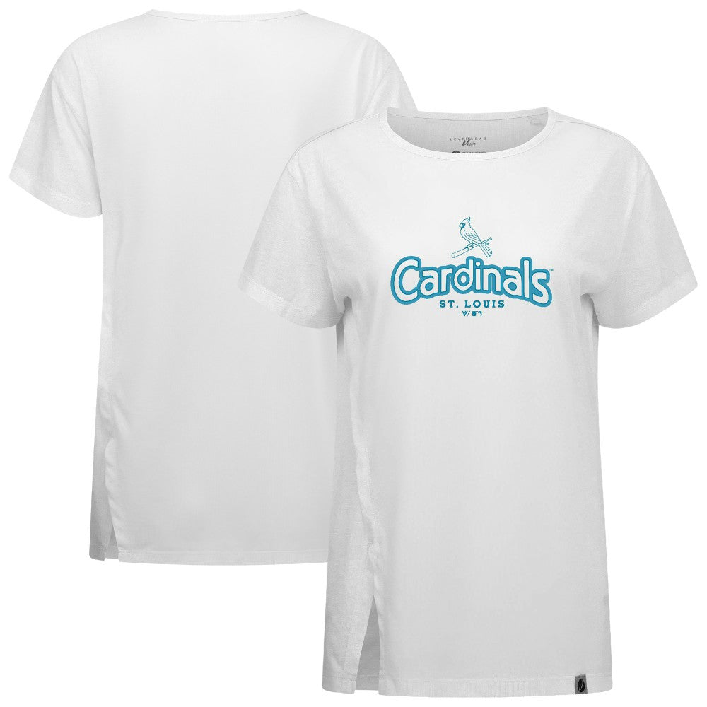 MLB St. Louis Cardinals Levelwear Women's Blue Haven Influx Cornerstone T-Shirt