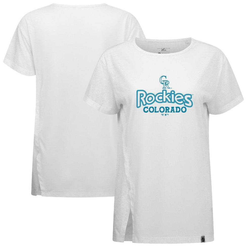 MLB Colorado Rockies Levelwear Women's Blue Haven Influx Cornerstone T-Shirt