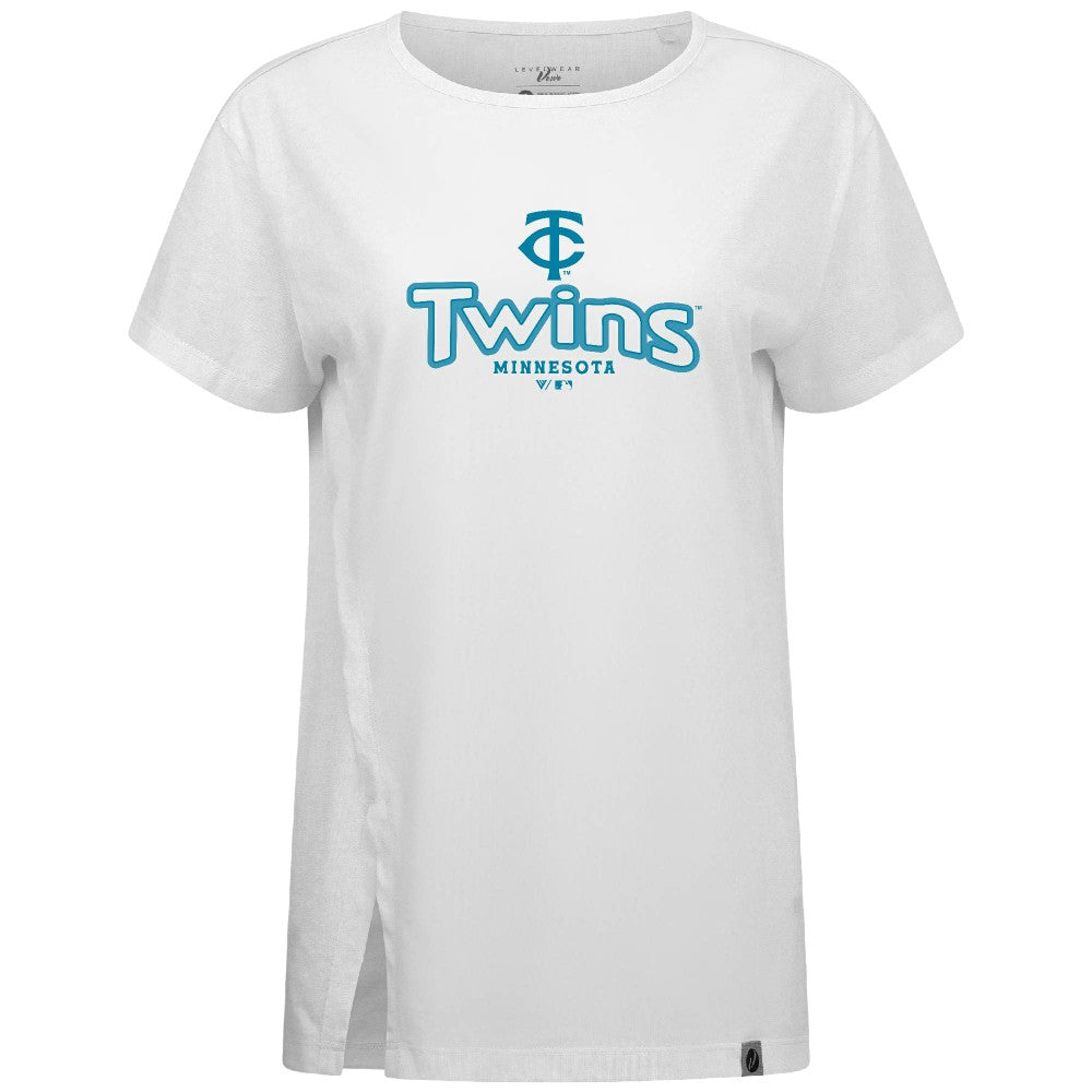 MLB Minnesota Twins Levelwear Women's Blue Haven Influx Cornerstone T-Shirt