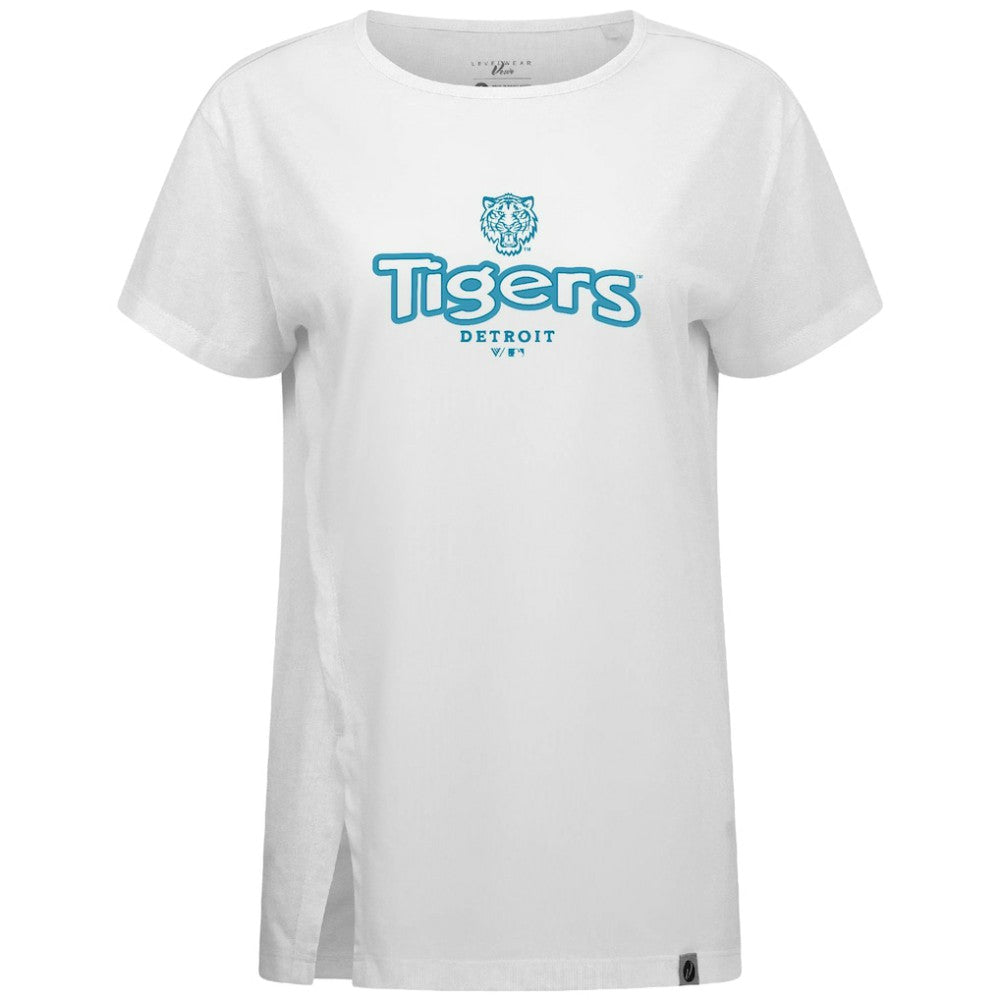MLB Detroit Tigers Levelwear Women's Blue Haven Influx Cornerstone T-Shirt