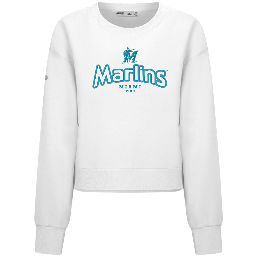 MLB Miami Marlins Levelwear Women's Judd Cornerstone Cropped Sweatshirt