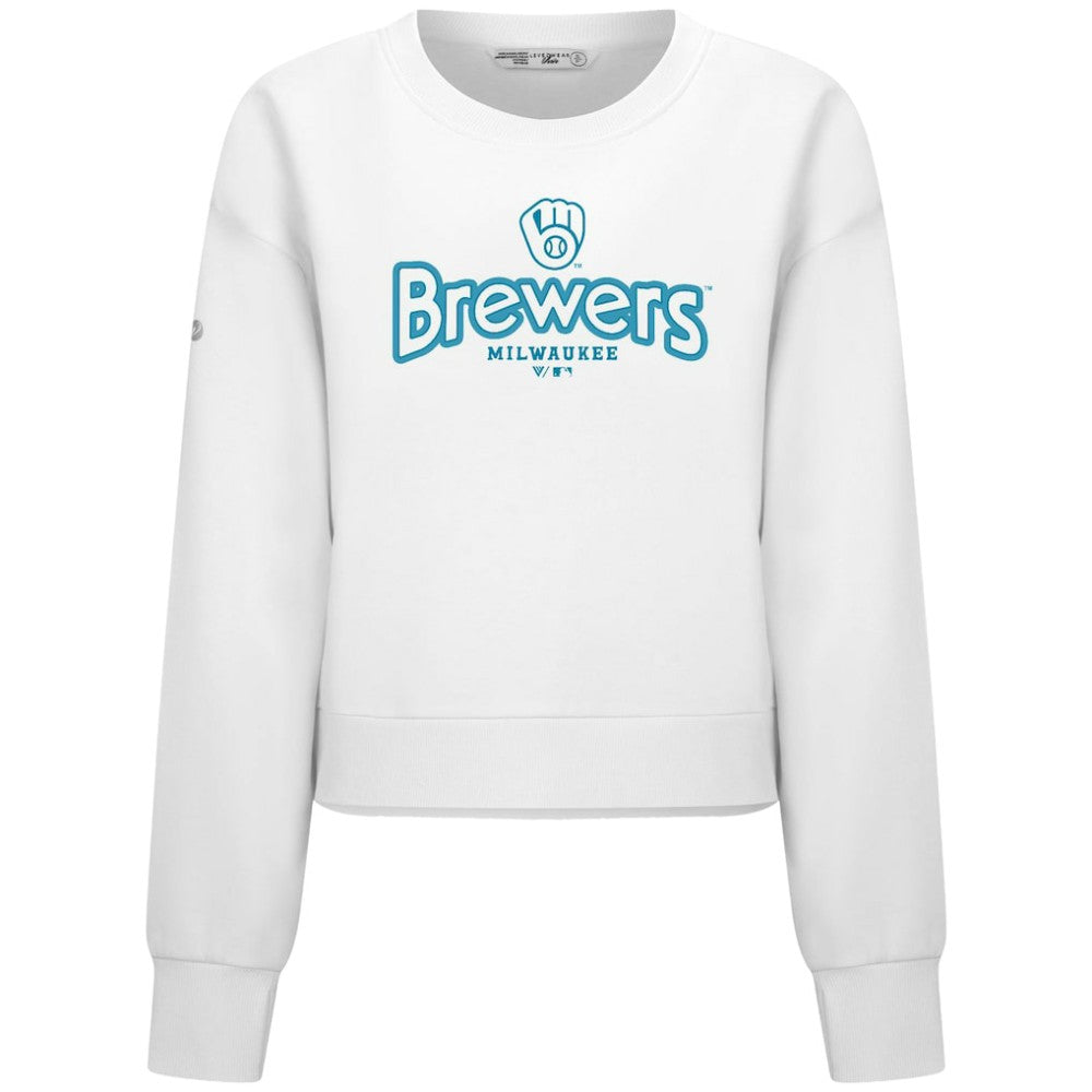 MLB Milwaukee Brewers Levelwear Women's Judd Cornerstone Cropped Sweatshirt