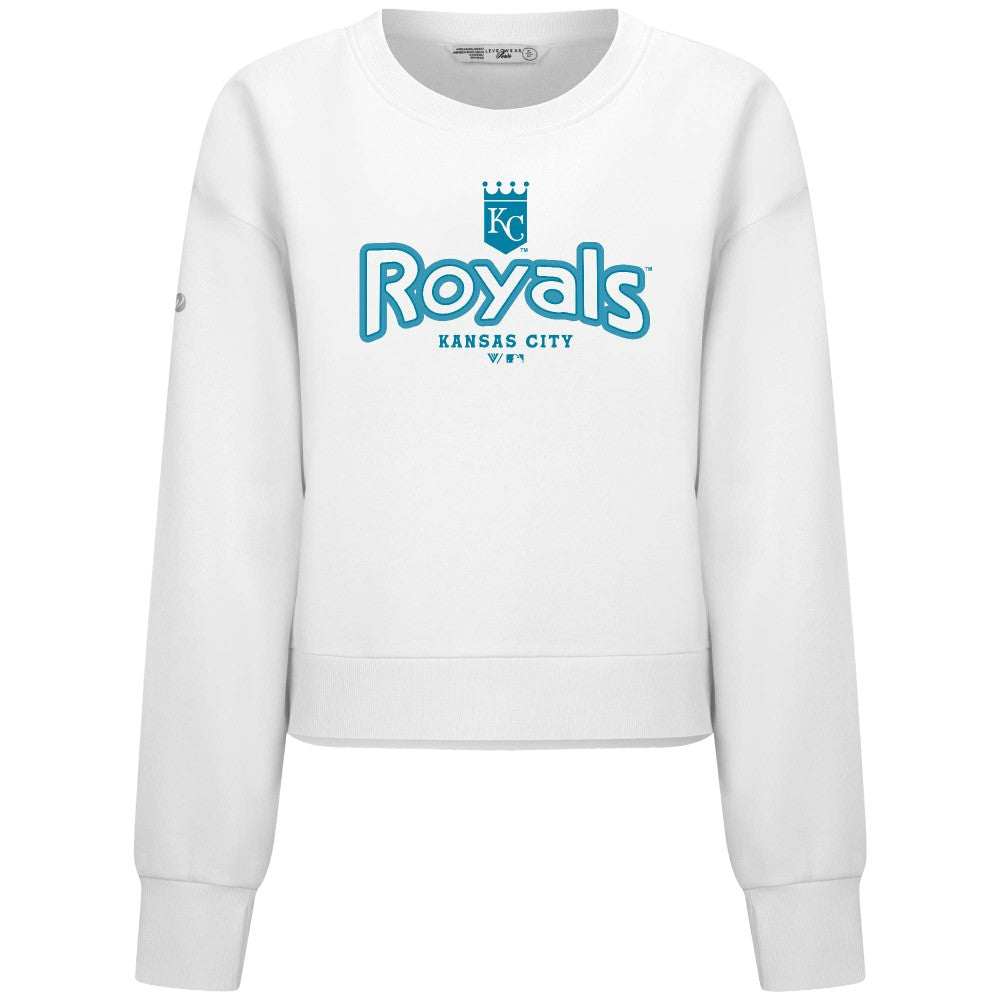 MLB Kansas City Royals Levelwear Women's Judd Cornerstone Cropped Sweatshirt