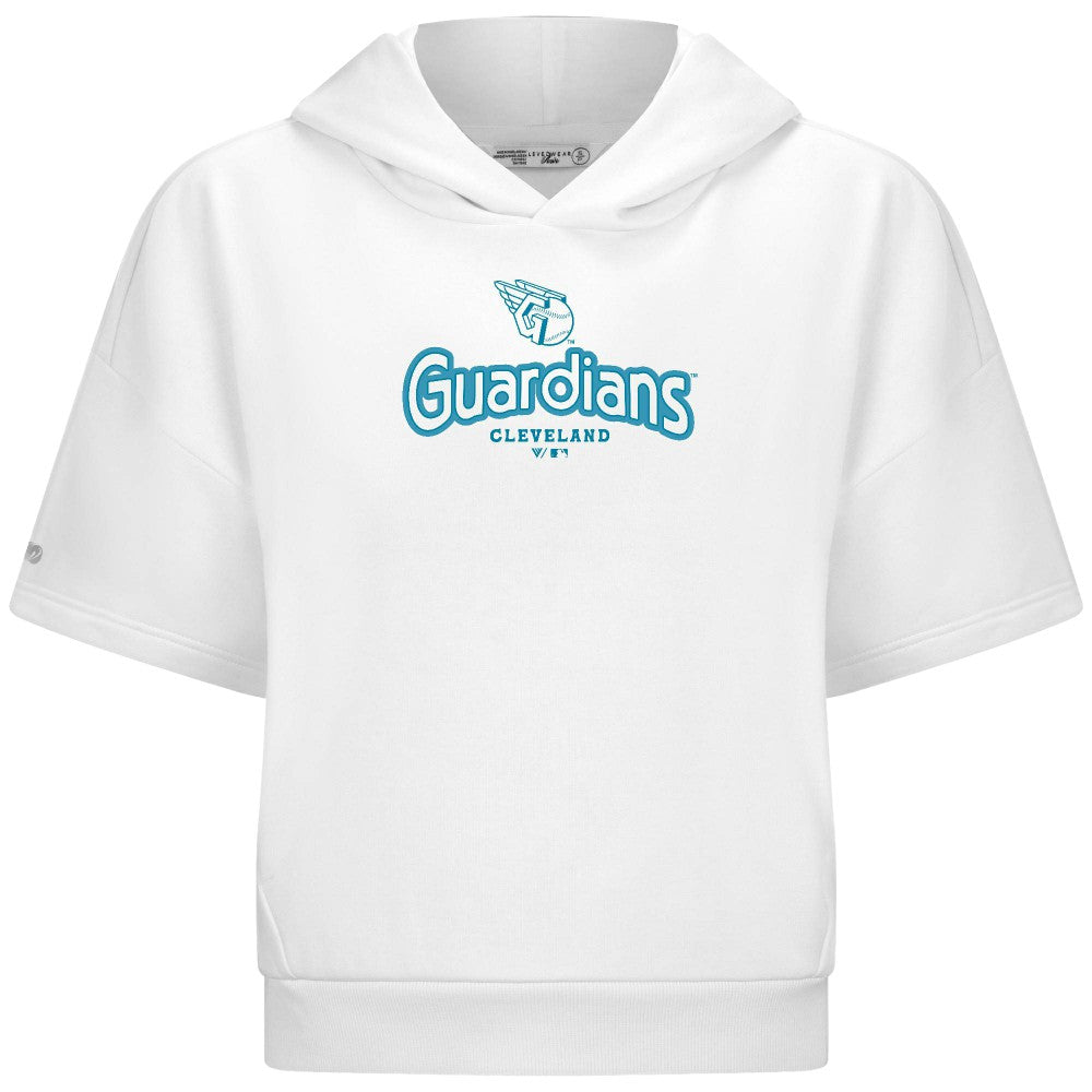 MLB Cleveland Guardians Levelwear Women's Amber Short Sleeve Cornerstone Hoodie