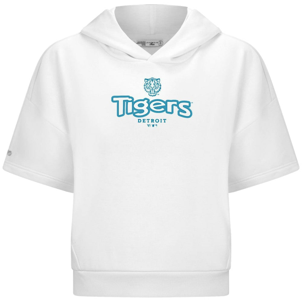 MLB Detroit Tigers Levelwear Women's Amber Short Sleeve Cornerstone Hoodie