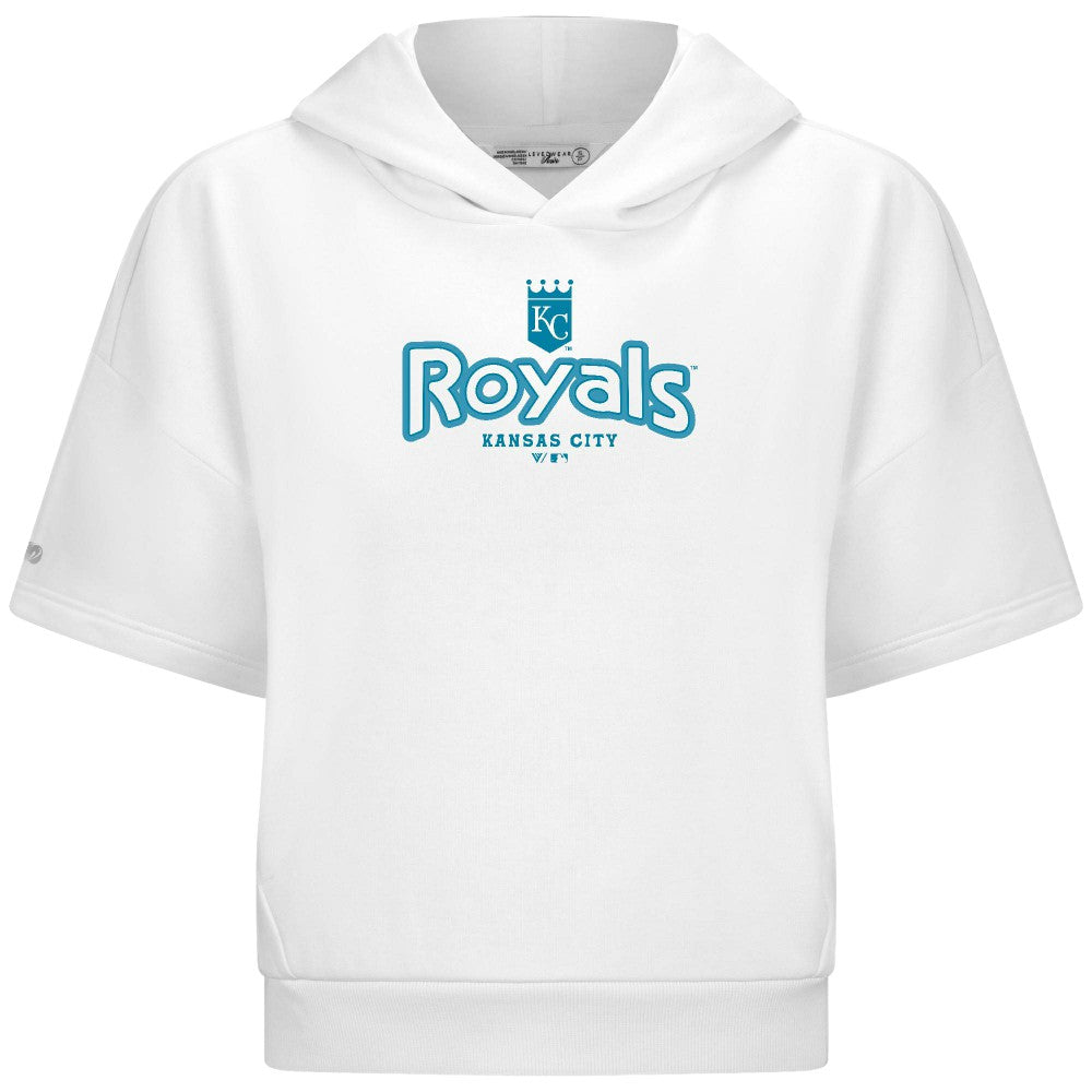 MLB Kansas City Royals Levelwear Women's Amber Short Sleeve Cornerstone Hoodie