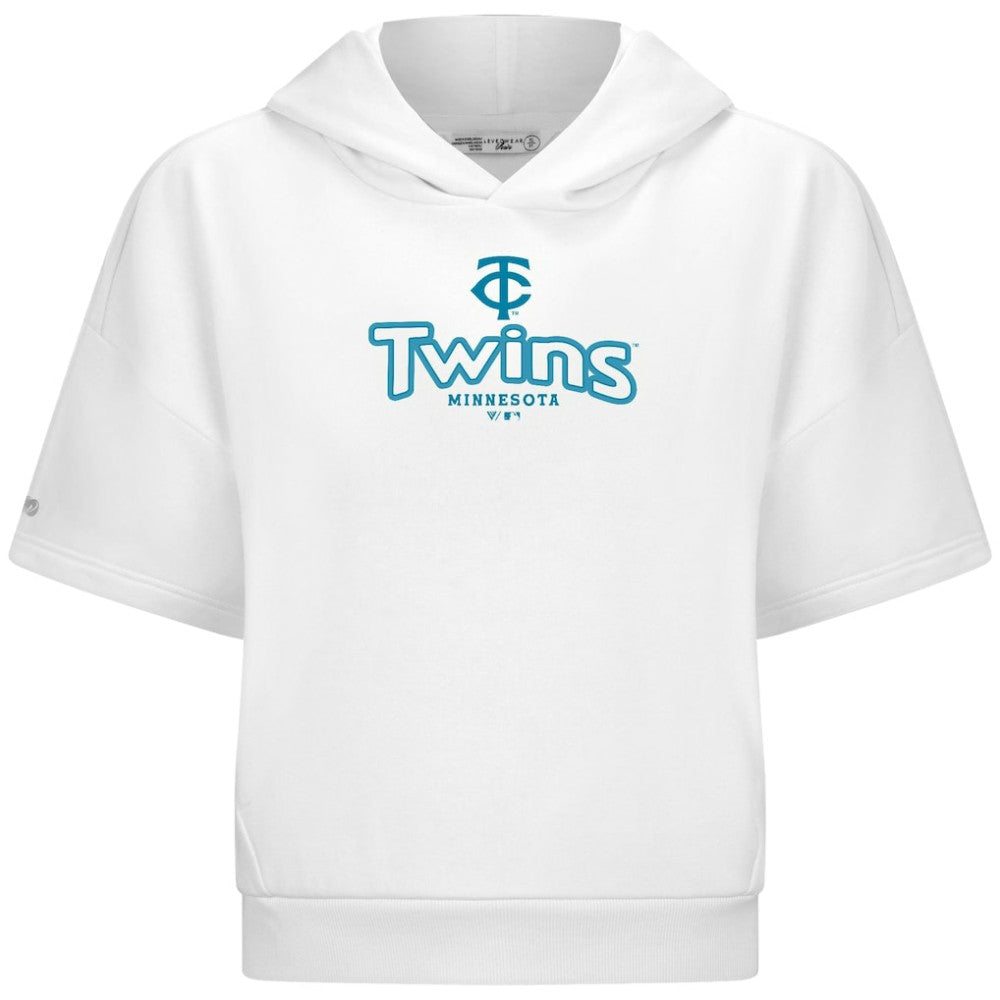 MLB Minnesota Twins Levelwear Women's Amber Short Sleeve Cornerstone Hoodie