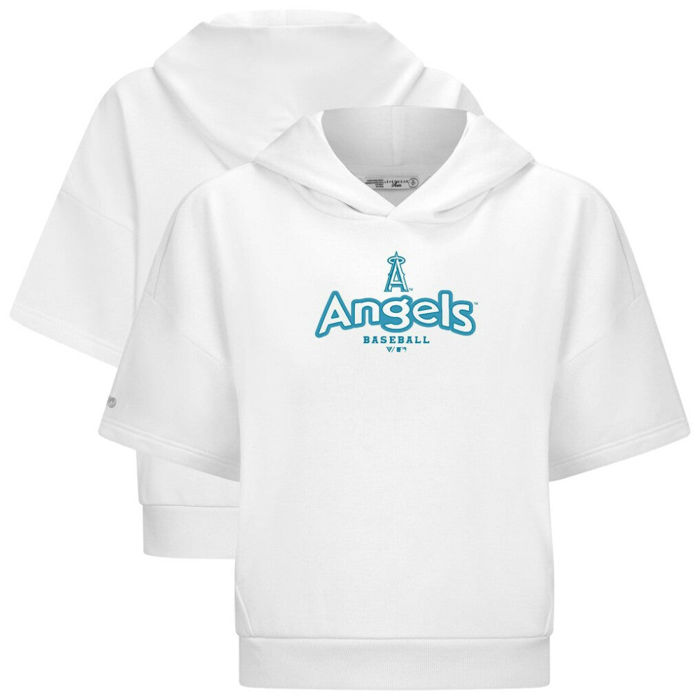 MLB Los Angeles Angels Levelwear Women's Amber Short Sleeve Cornerstone Hoodie