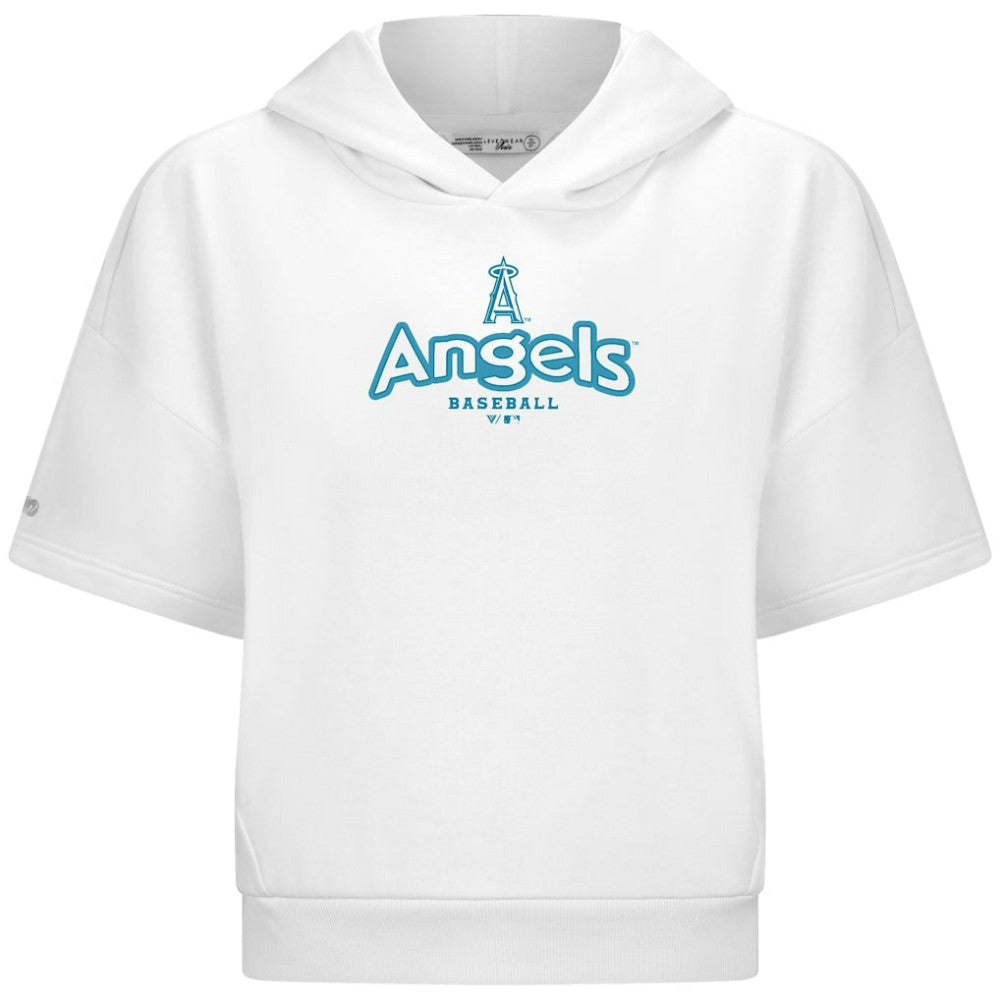 MLB Los Angeles Angels Levelwear Women's Amber Short Sleeve Cornerstone Hoodie