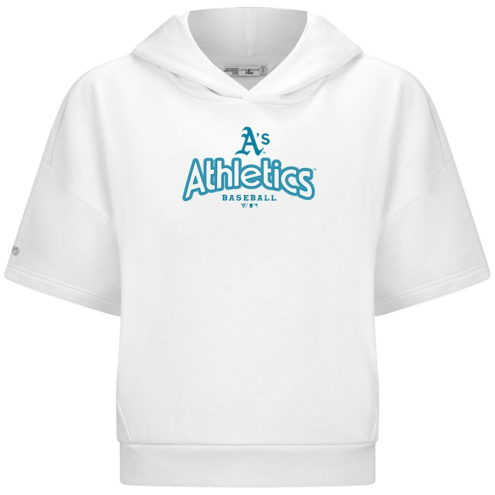 MLB Athletics Levelwear Women's Amber Short Sleeve Cornerstone Hoodie