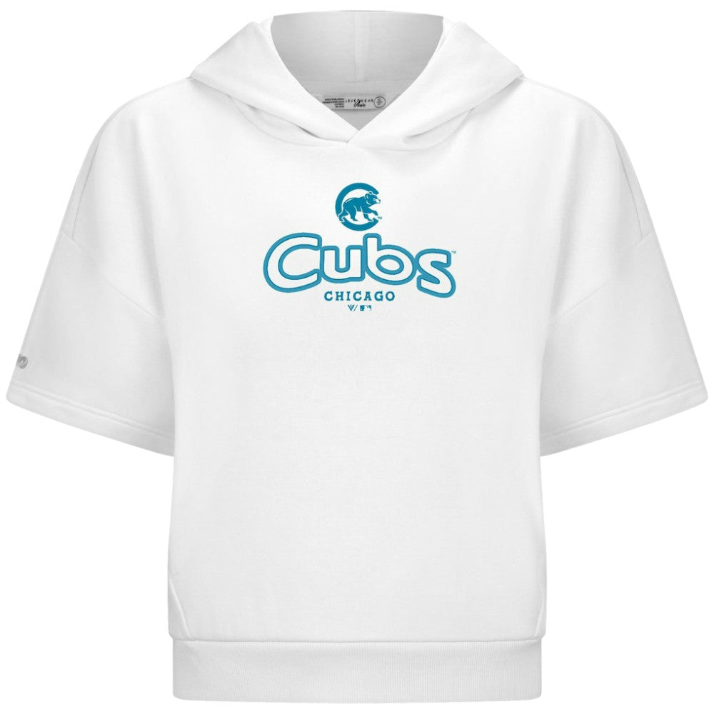 MLB Chicago Cubs Levelwear Women's Amber Short Sleeve Cornerstone Hoodie