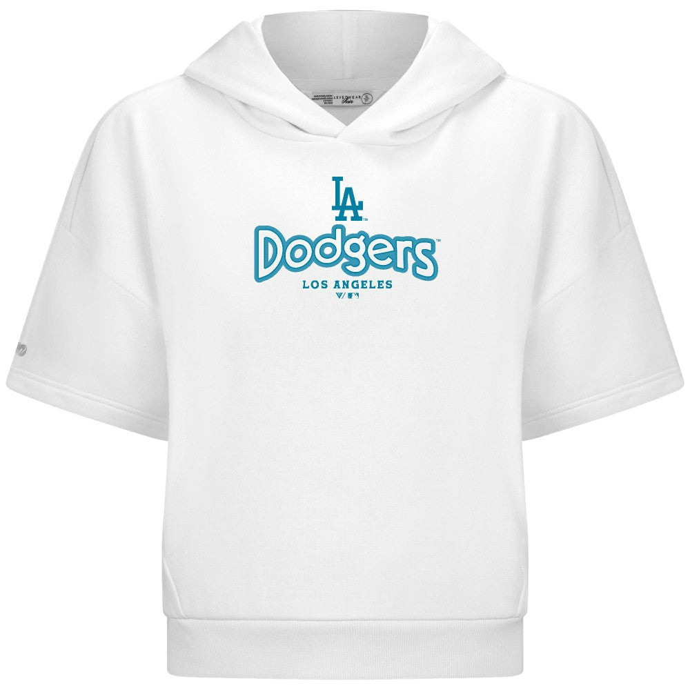 MLB Los Angeles Dodgers Levelwear Women's Amber Short Sleeve Cornerstone Hoodie